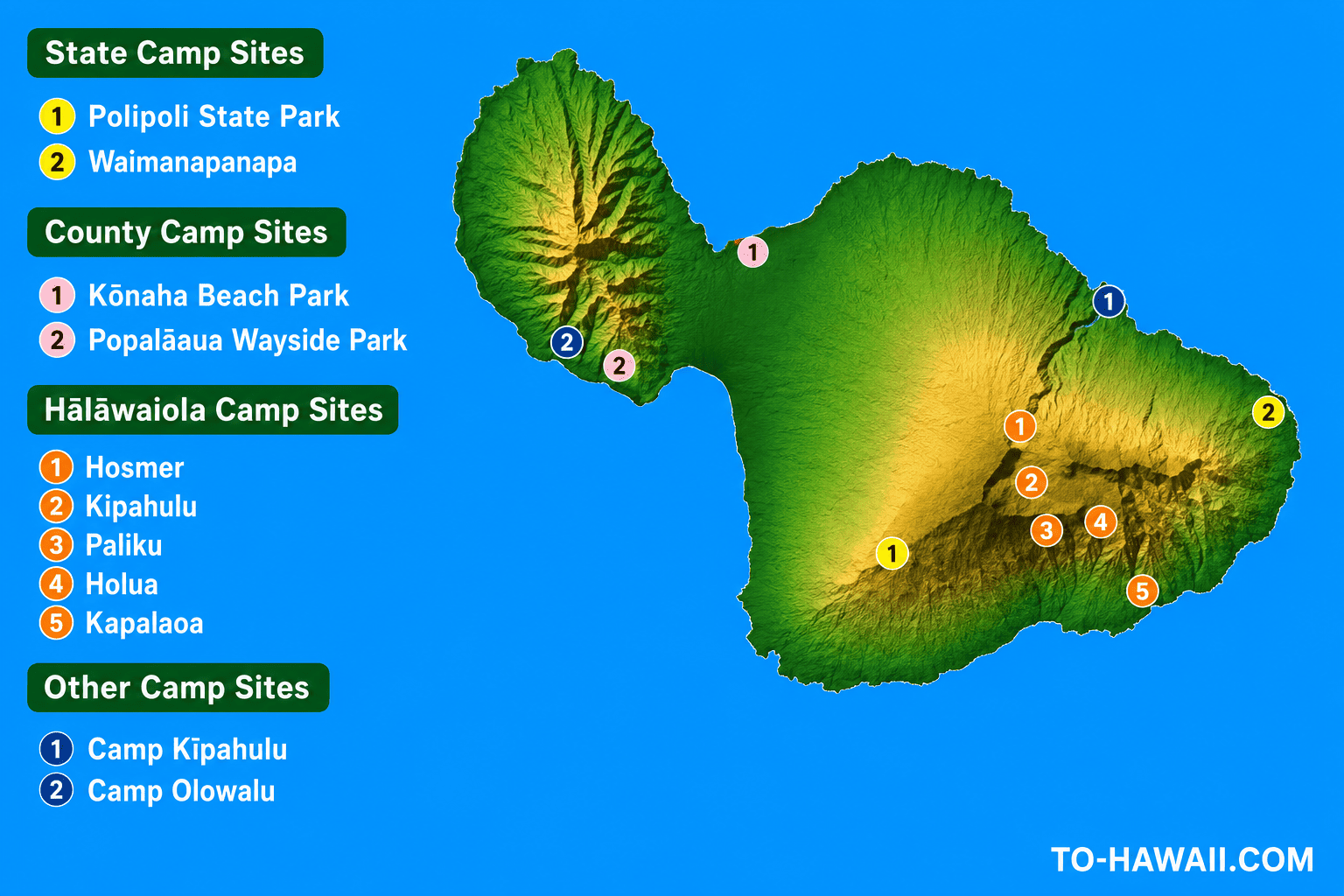 Maui camping guide graphic