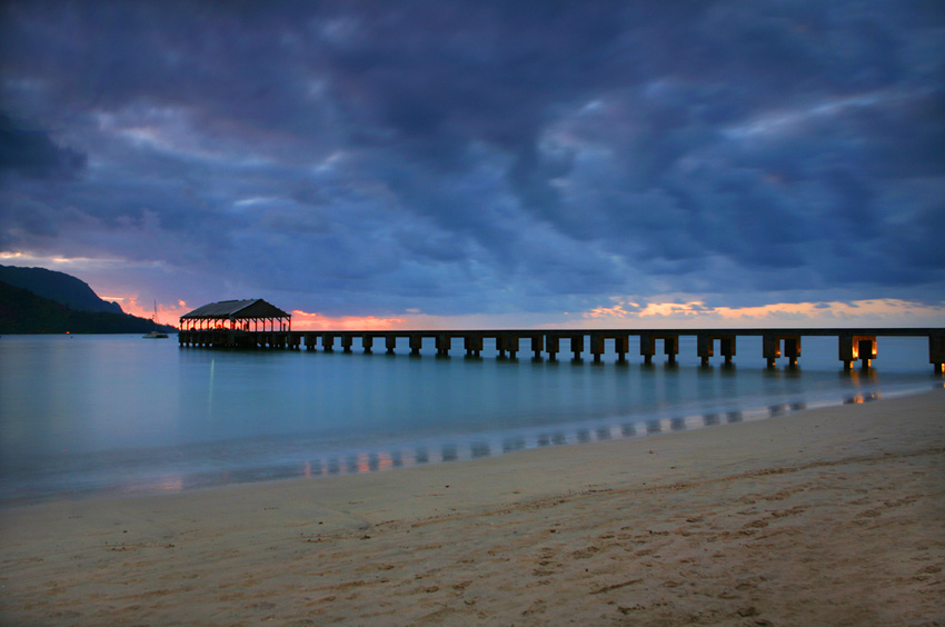 Hanalei Bay at Sunset
