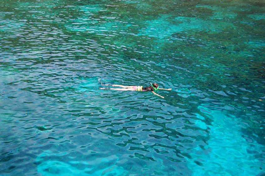 Snorkeling in crystal clear waters
