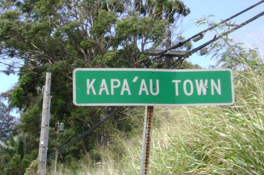 Kapa'au town sign