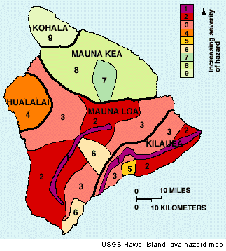 USGS Hawaii Island lava hazard map