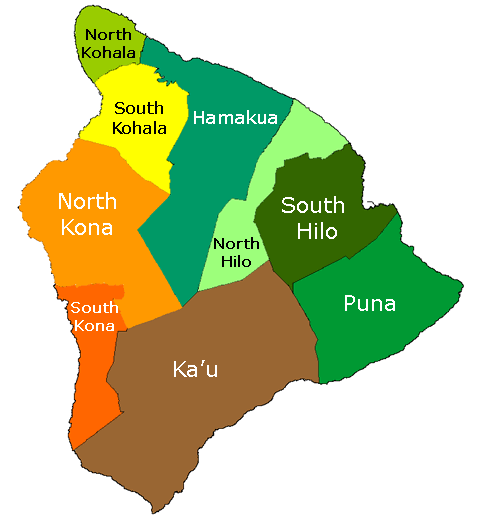Big Island of Hawaii Districts