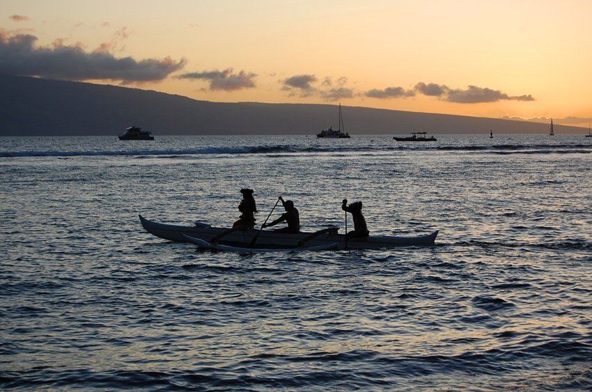Canoe ride at a luau