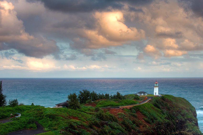 Sunset colors over Kilauea Lighthouse