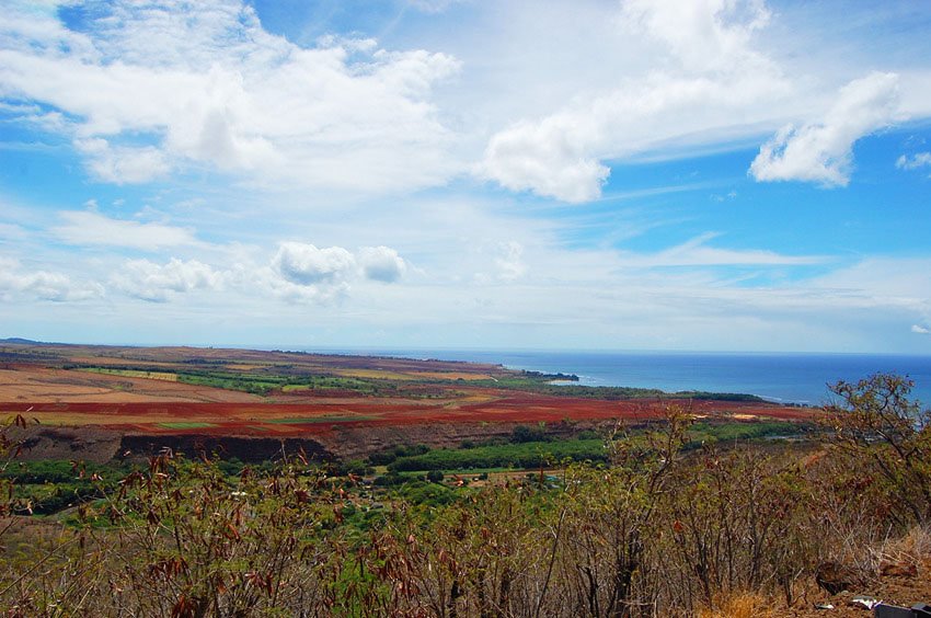 View to Kauai's west shore from the road