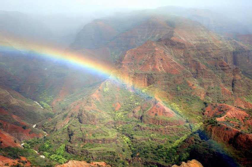 Rainbow over the canyon