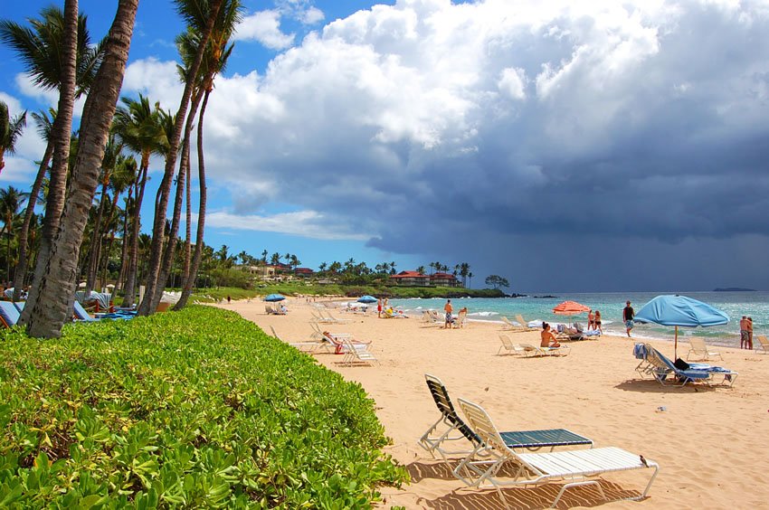 Beach area in front of the Grand Wailea