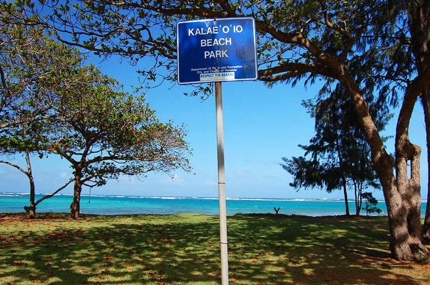 Beach park sign