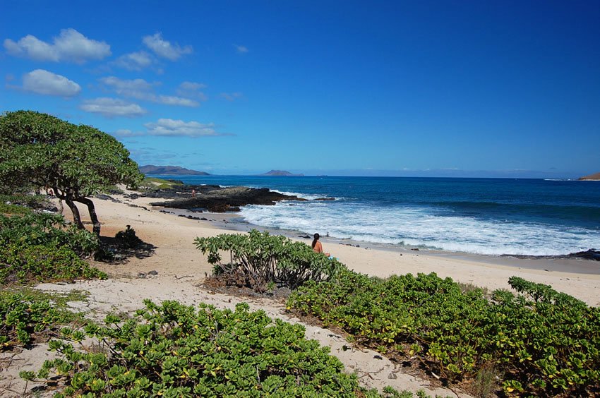 Scenic Oahu south shore beach