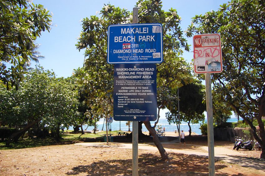 Beach park signs