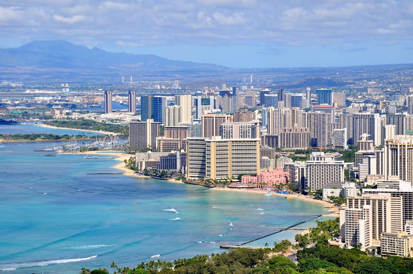Aerial of Honolulu and Waikiki
