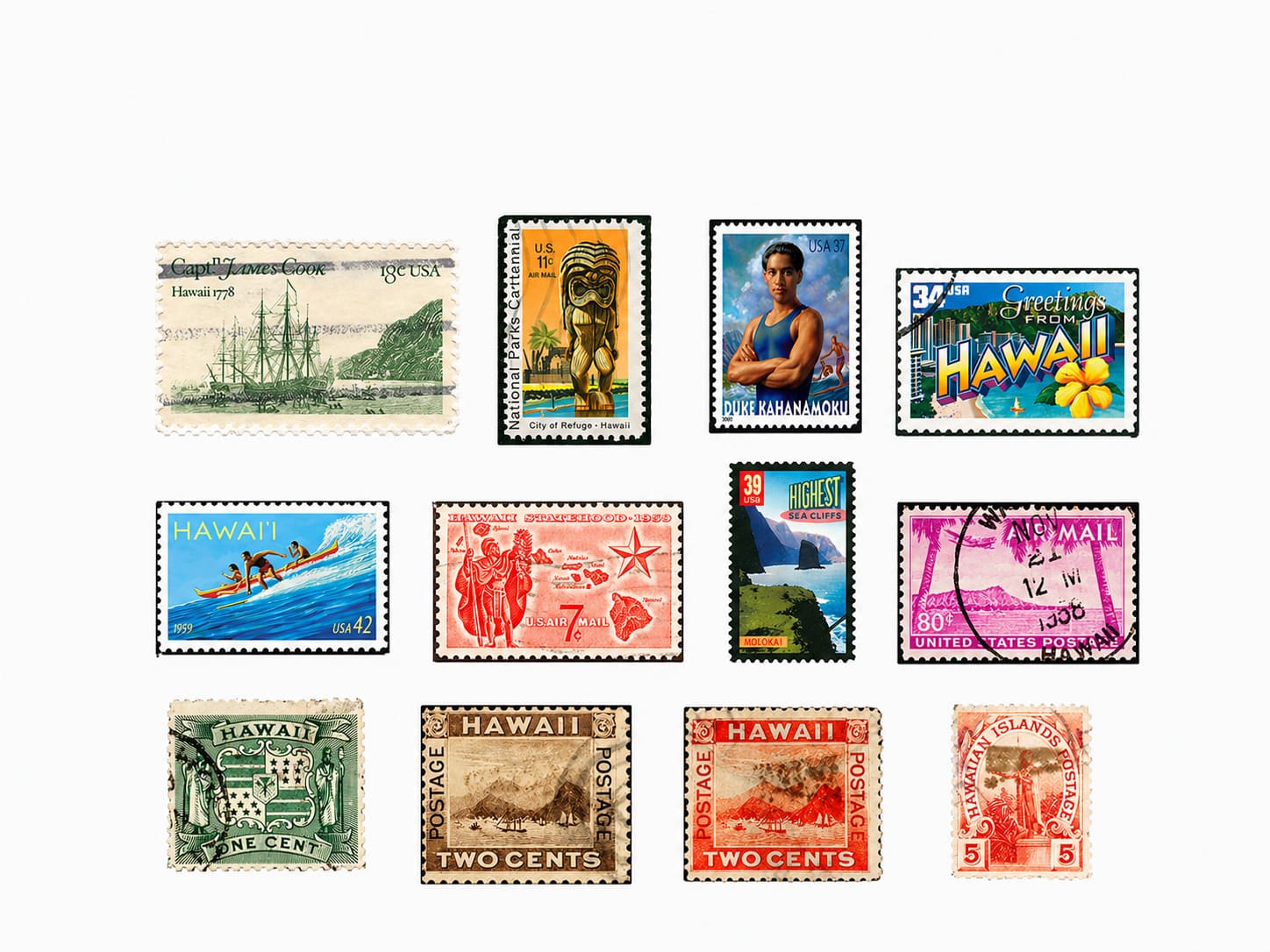 Hawaiian Postage Stamps