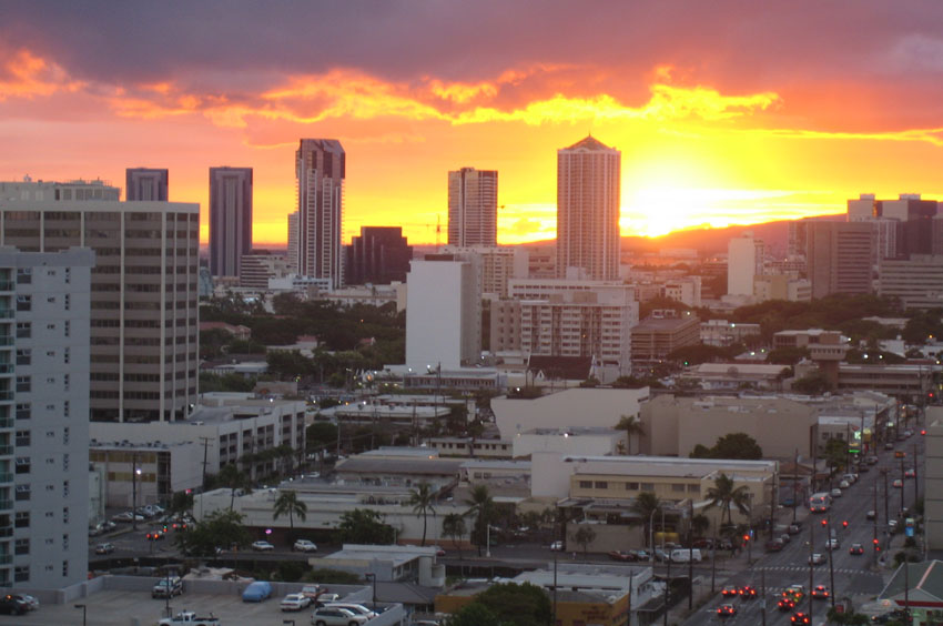 Honolulu City Sunset
