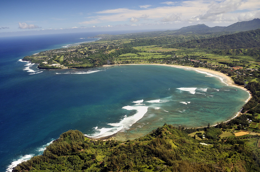 Hanalei Bay Aerial View