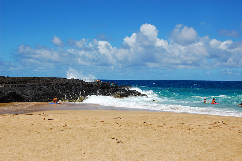 Kids Playing in the Strong Shorebreak