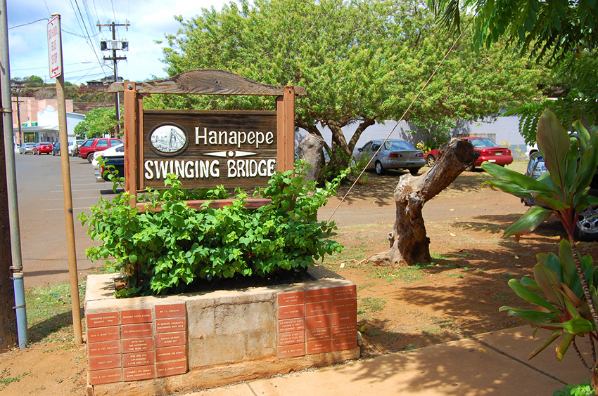 Hanapepe Swinging Bridge Sign