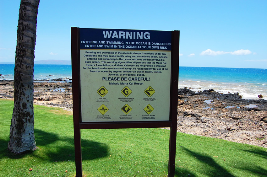 Warning Beach Signs