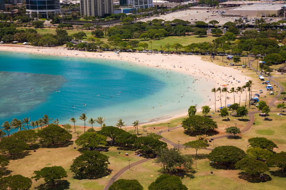 Aerial View of Ala Moana Park