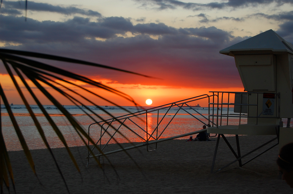 Ala Moana Beach at Sunset