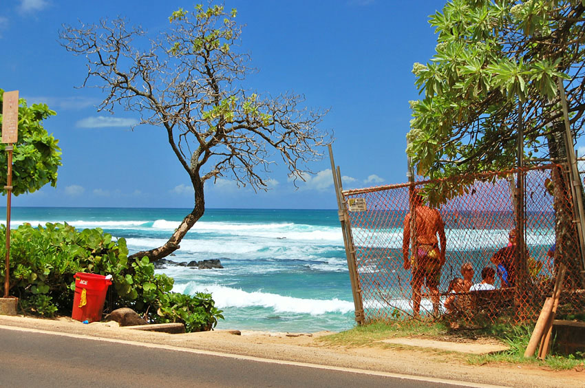 Entrance to the Beach from the Road
