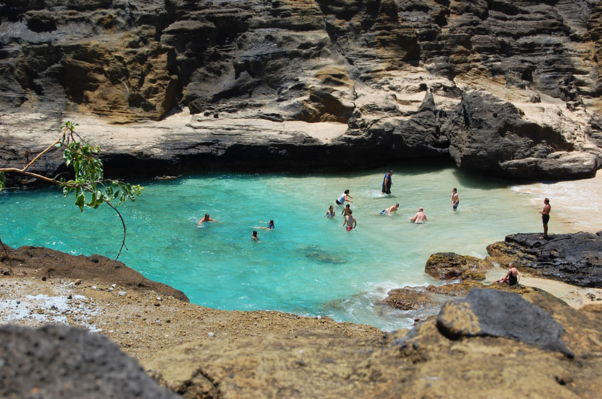 People Enjoying a Swim