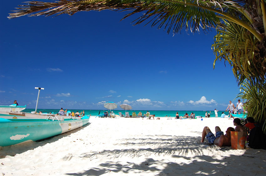 People Enjoying the Beach