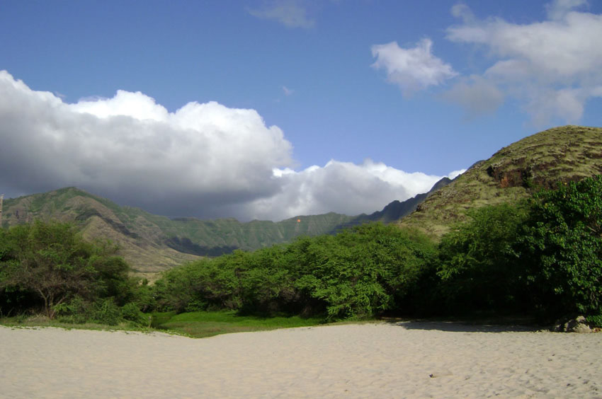 Makua Beach Mountains