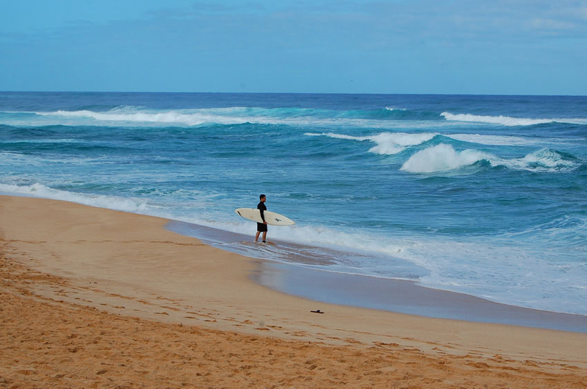 Surfer Entering the Water